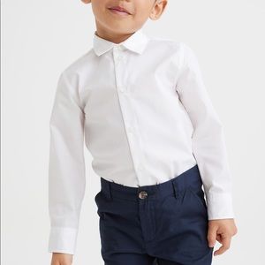 H&M boys 3-4y 4T white dress shirt long sleeved.